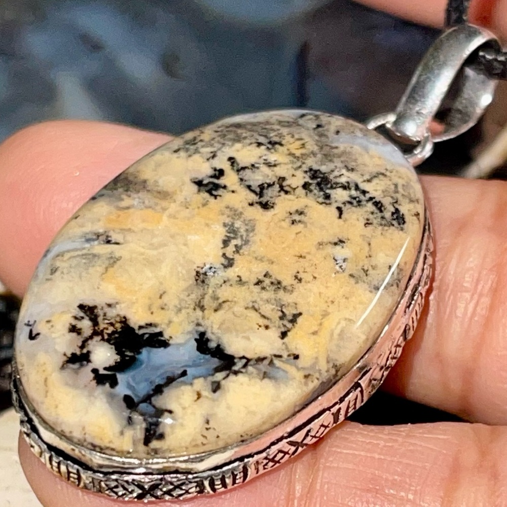 Russian Dendritic Agate Pendant  2”